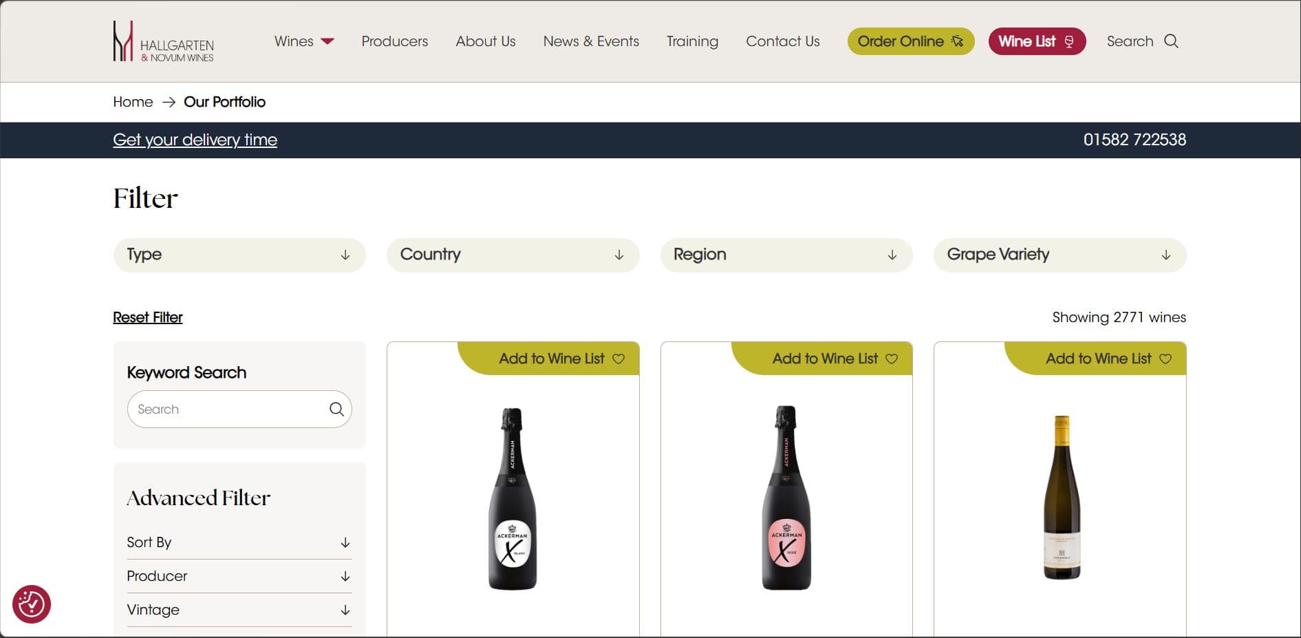 Hallgarten Wine Bottles